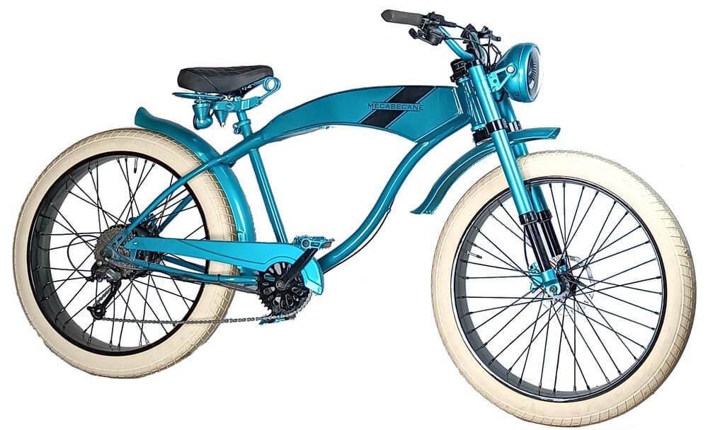 Beach cruiser classique revisité avec une palette de couleurs turquoise et noir